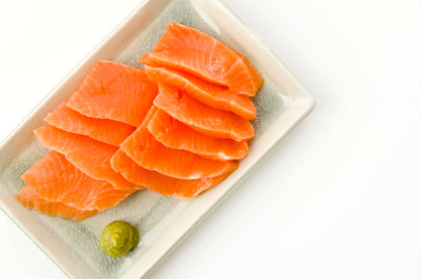 istock Salmon Sashimi, Raw rainbow trout slice or rainbow trout sashimi 1213202729