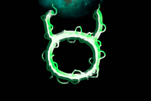 istock Taurus zodiac symbol on a green background 1213205107