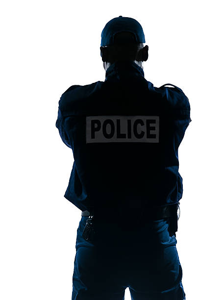 istock Rear view of policeman 121320579