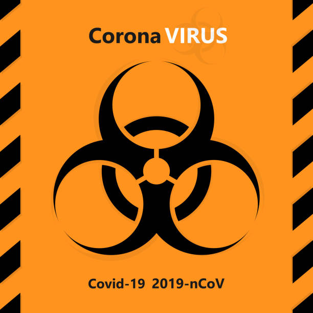 illustrazioni stock, clip art, cartoni animati e icone di tendenza di coronavirus. simbolo dell'avvertimento sul pericolo biologico dell'umanità. - mankind