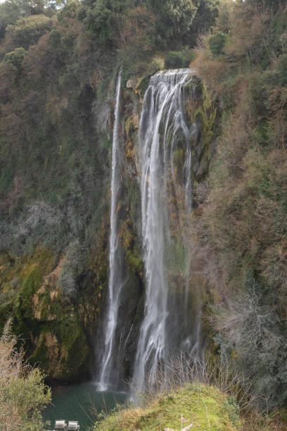 istock Marble waterfall with low water near Terni in Umbria, Italy 1213211749