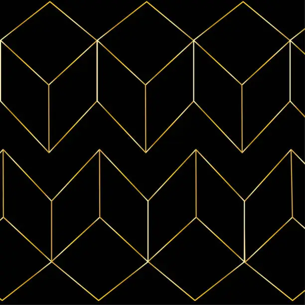 Vector illustration of Geometric Gold lines