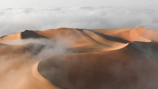 istock Dense fog surrounding Empty Quarter dunes. 1213212470