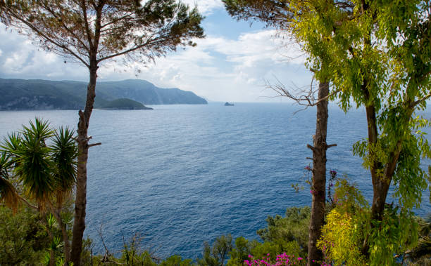 istock Beautiful beach and boat, Corfu island, Greece 1213218365