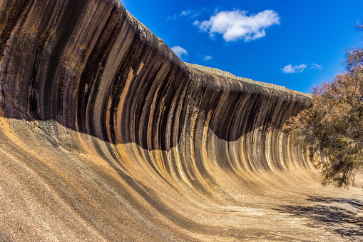 Wave Rock, Hyden, Western Australia A Granite wave 15 meters tall, 110 meters long formed by natural wind and water erosion