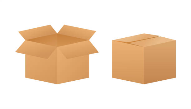 ilustrações de stock, clip art, desenhos animados e ícones de carton parcel box. shipping delivery symbol. gift box icon. vector stock illustration. - brown paper