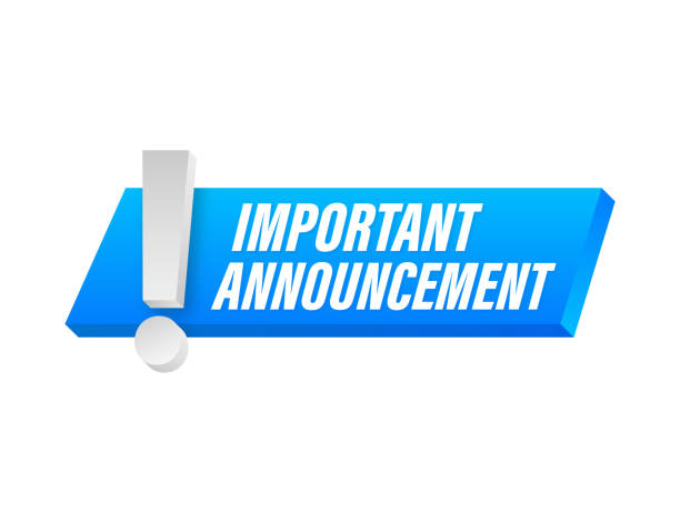 Banner with important announcement. Blue important announcement sign icon. Exclamation danger sign. Alert icon. Vector stock illustration. Banner with important announcement. Blue important announcement sign icon. Exclamation danger sign. Alert icon. Vector stock illustration important message stock illustrations