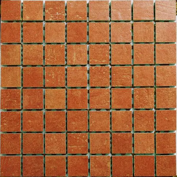 Photo of porcelain mosaic brown background texture