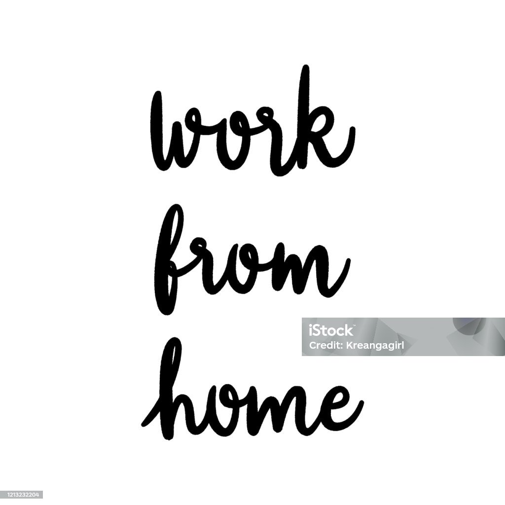 Work From Home Lettering Work From Home Hand Lettering On White Background Stock Illustration ...