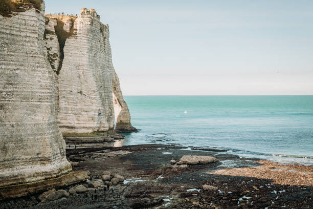 istock Cliffs and Beach scenes in Etretat Normandy France 1213236216