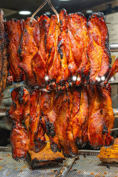 istock Char siu BBQ pork meat at Singapore restaurant 1213239365
