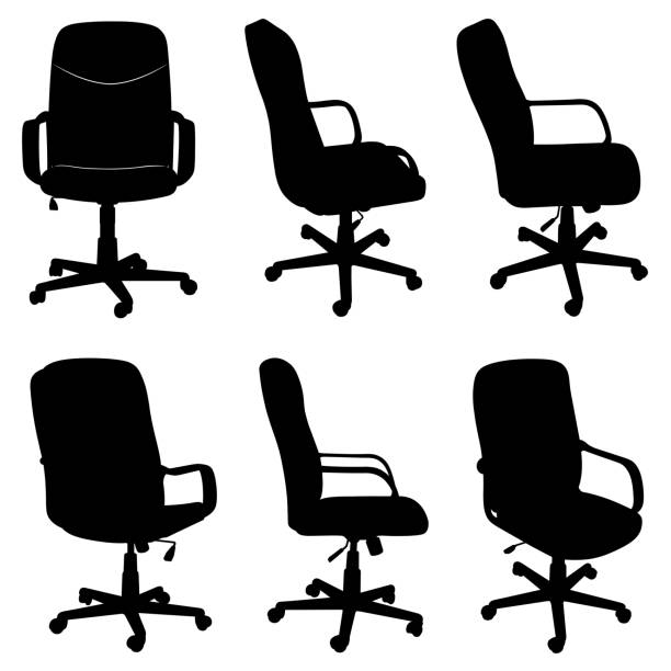 Collection of different office chairs Collection of different office chairs isolated on white office chair stock illustrations