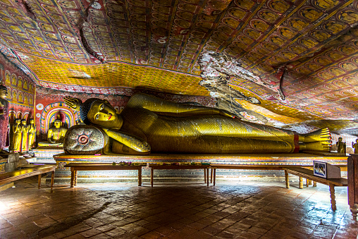 Dambulla cave temple also known as the Golden Temple of Dambulla is situated in the central part of Sri Lanka. This temple complex dates back to the first century BCE.