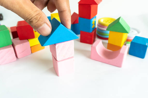 istock Children wood block colorful use for play development skill 1213243931