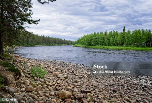 Beautiful River And Shore With Rocks Stock Photo - Download Image Now - Finland, Levi - Finland, River