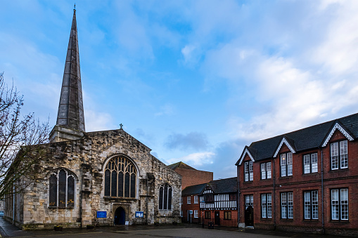 Berkhamsted, Hertfordshire, England, UK - February 12th 2021: The Parish Church of St Peter's, Great Berkhamsted, Church Lane, Berkhamsted