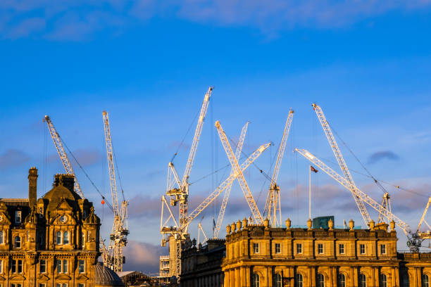 Construction site in Edinburgh Old Town, Scotland