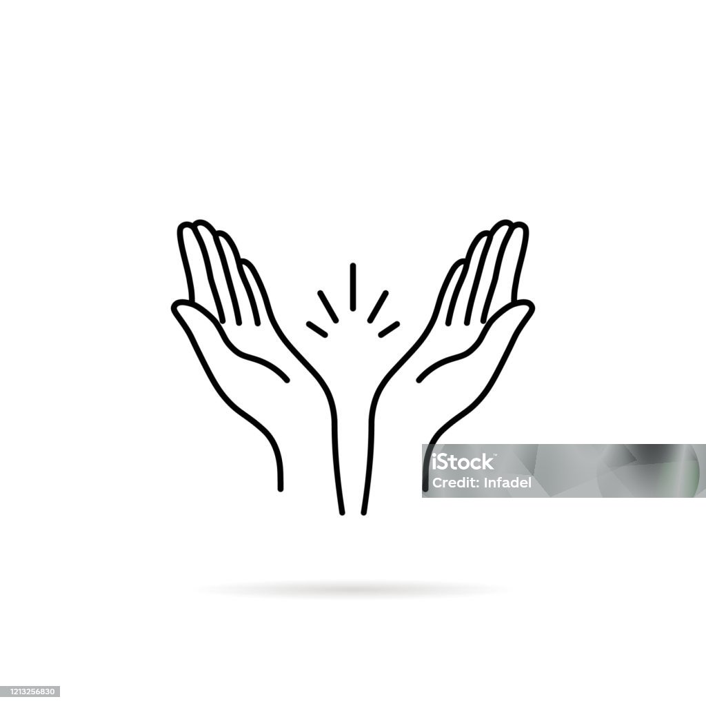 Bàn Tay Cầu Nguyện Mỏng Hoặc Vỗ Tay Hình minh họa Sẵn có - Tải ...