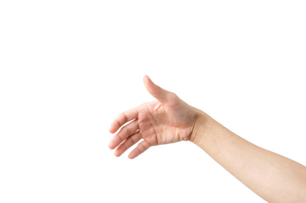 istock Empty Hand showing gesture holding the bottle, a hand holding something like a bottle or smartphone isolated on white background with clipping path. 1213262412