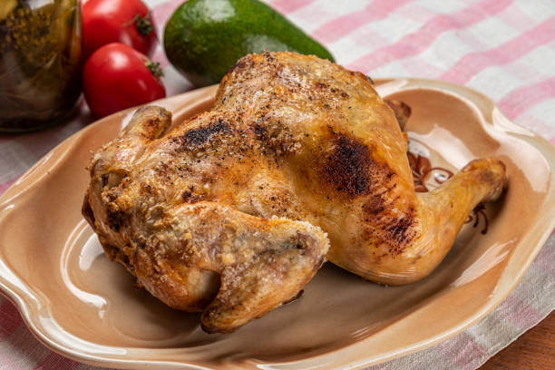 istock Roasted chicken with crisp on a plate 1213264172