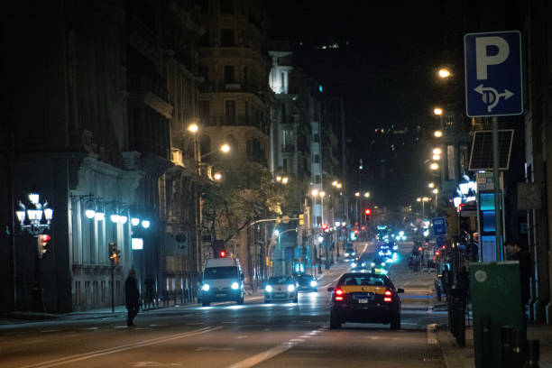 istock Traffic at night in Barcelona 1213265902