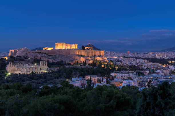 istock Acropolis of Athens at night 1213272710