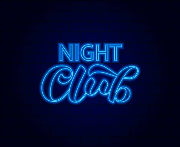 istock Night club brush lettering. Vector stock illustration for card or poster 1213276838