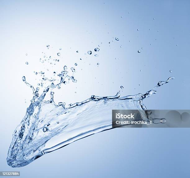 Blu Acqua Splash - Fotografie stock e altre immagini di Acqua - Acqua, Acqua fluente, Astratto