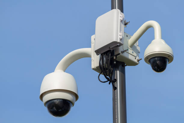 istock Pillar with outdoor security cameras 1213284765