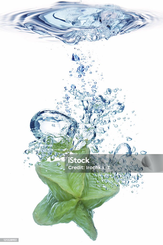 Bolle in acqua blu - Foto stock royalty-free di A forma di stella