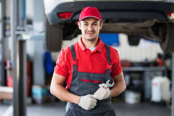 istock Portrait of confident man mechanic in workshop 1213293824