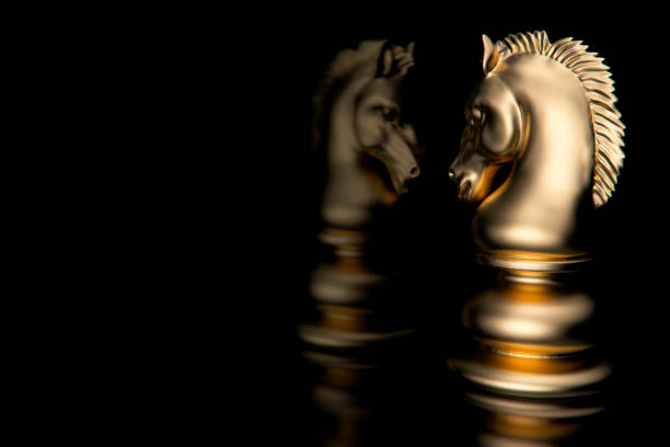 3d rendering chess Knight Piece stock photo