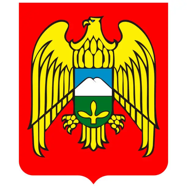 Vector illustration of Coat of arms of Kabardino-Balkarian Republic of Russia