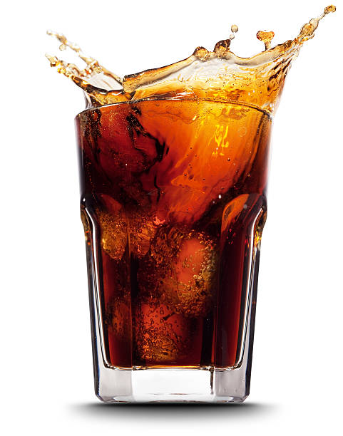 istock Ice splashing in a glass full of cola 121329650