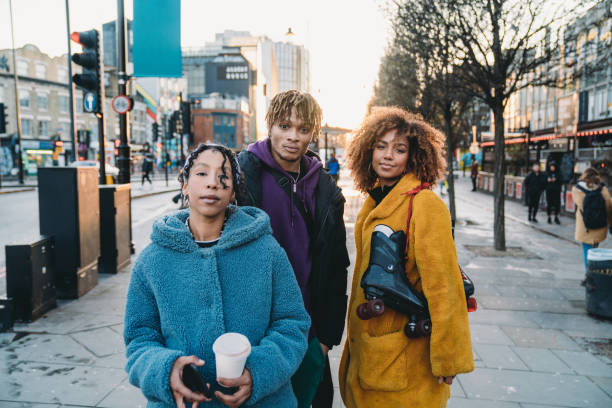 istock Three hip friends portrait in London 1213297957