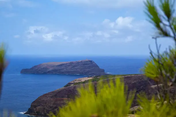 Porto Santo island view to Ilhéu do Ferro a smaller and desert island nearby