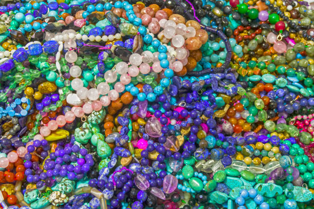 istock Beads from ornamental natural stones. 1213301175