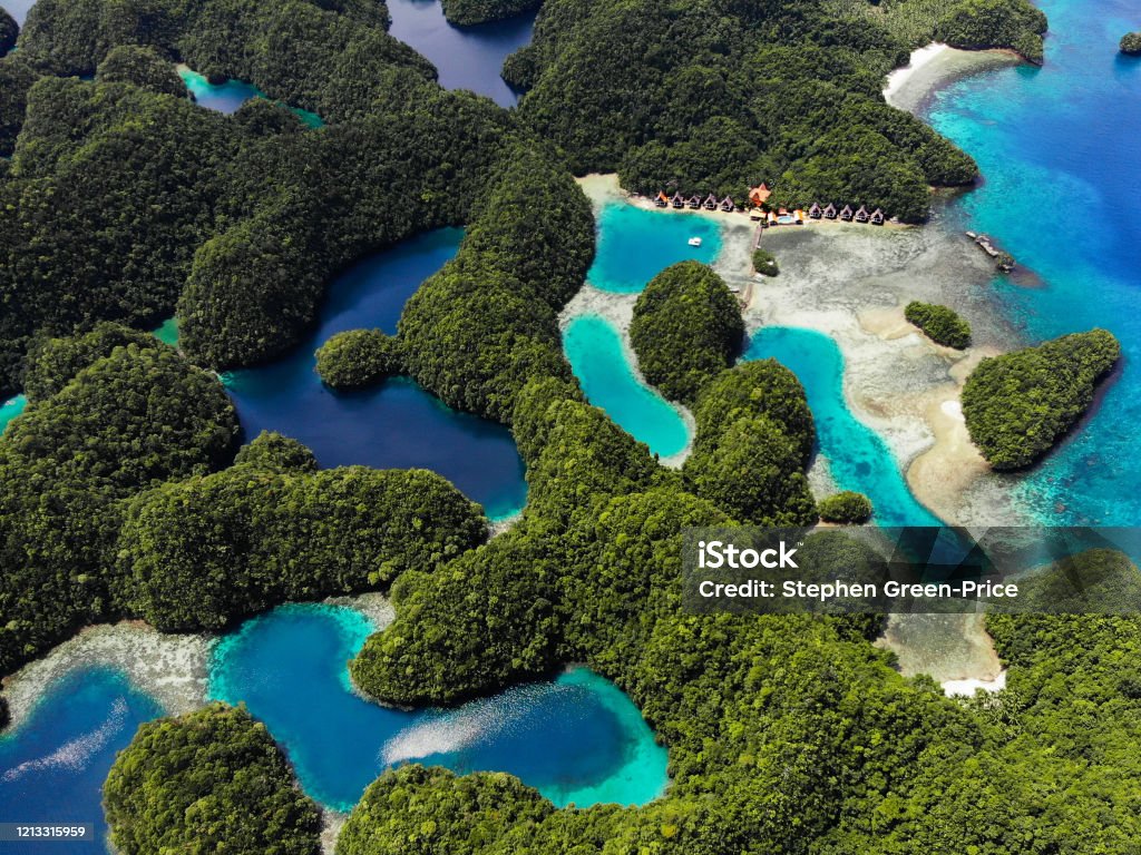 Sohoton Cove, Siargao, The Philippines - Aerial Photograph Philippines Stock Photo