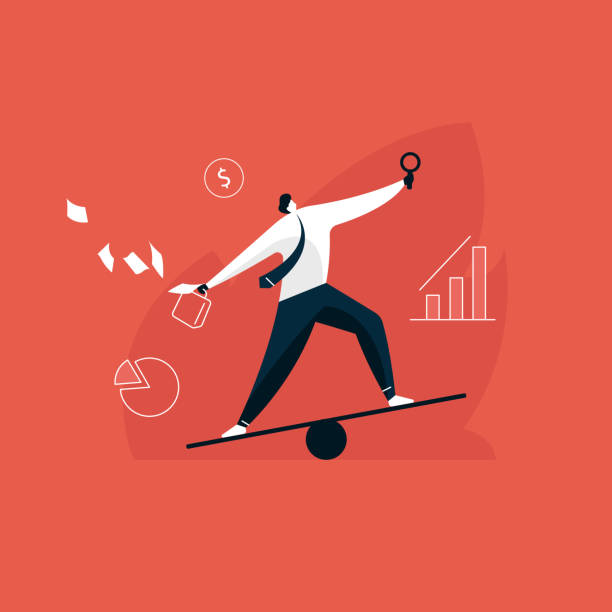 Businessman is keeping balance on Work and Life, Multitasking manager Businessman is keeping balance on Work and Life, Multitasking manager balance stock illustrations