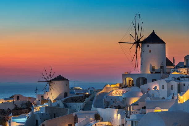 istock View of Oia at sunset 1213318114