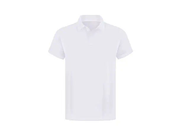Vector illustration of Blank white polo shirt. Realistic mockup