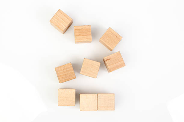 istock Wooden cubes on a white background 1213319618