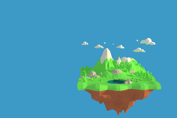 istock 3D illustrator High mountains, snow-capped peaks. 3d rendering low polygon geometry background. Abstract polygonal geometric Shape. Lowpoly minimal style art. 1213319957