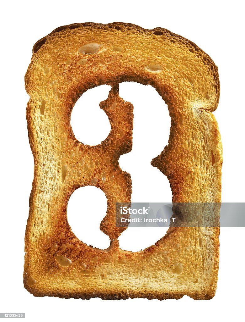 Alfabeto lettera di pane tostato isolato - Foto stock royalty-free di Alfabeto