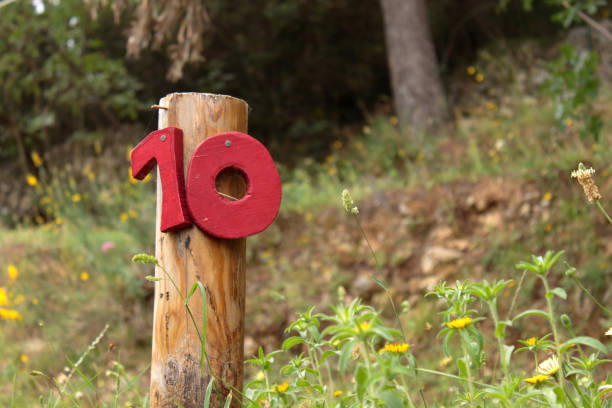istock red placeholder number ten for a camping pitch 1213340156