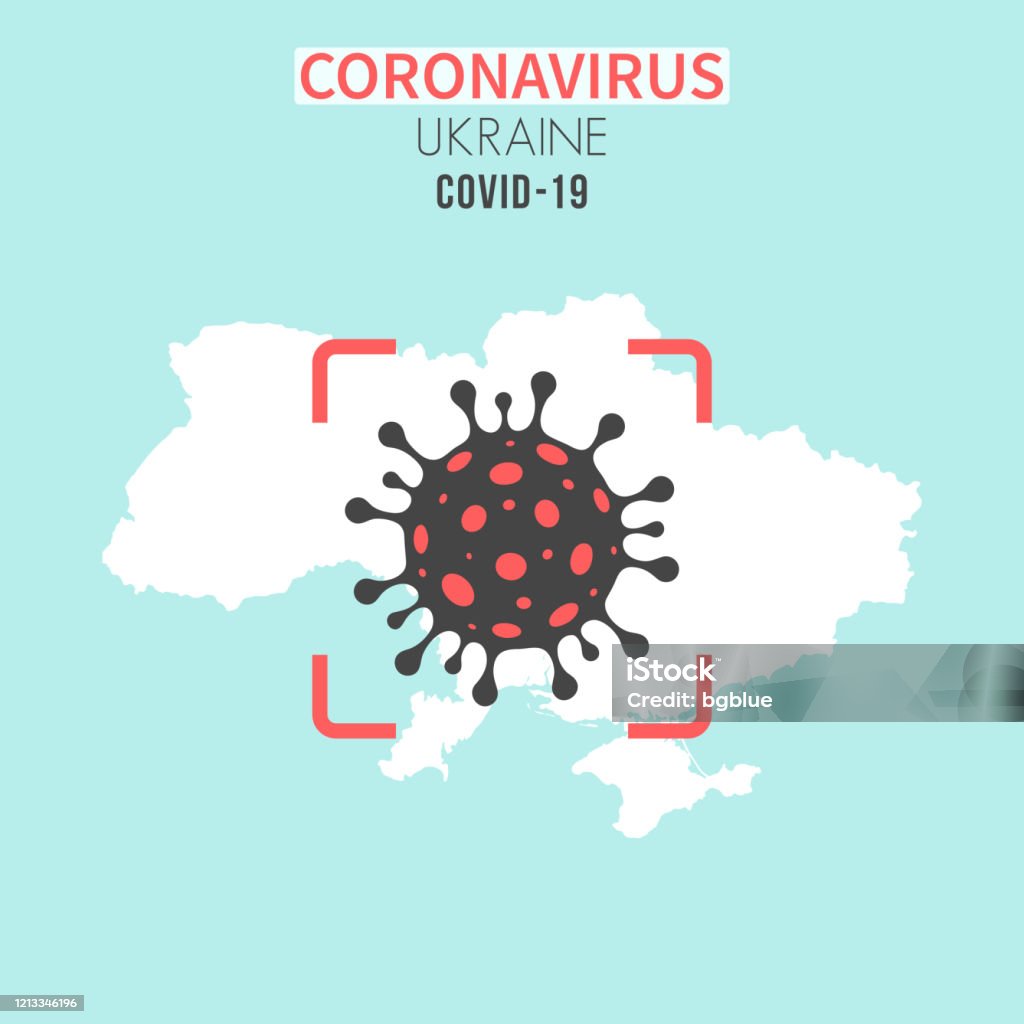 Mappa ucraina con una cellula coronavirus (COVID-19) nel mirino rosso - arte vettoriale royalty-free di 2019 Mappa ucraina con una cellula coronavirus (COVID-19) nel mirino rosso - arte vettoriale royalty-free di 2019