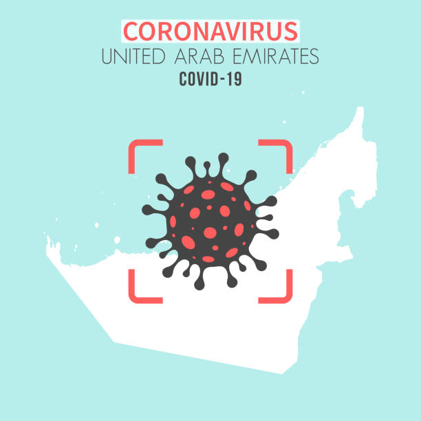 istock United Arab Emirates map with a coronavirus cell (COVID-19) in red viewfinder 1213347093