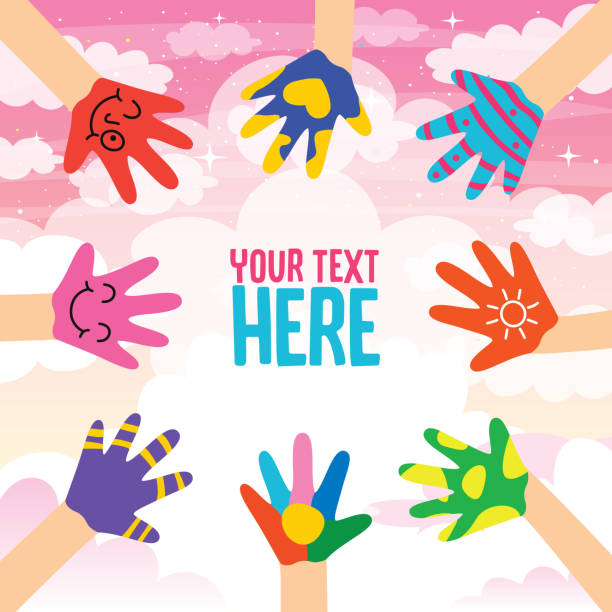 istock Concept Design With Painted Hands Of Little Children 1213349838