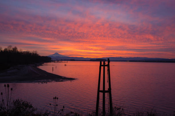 istock Dramatic sunrise over Columbia River and Mt Hood 1213351999