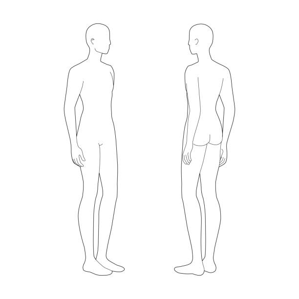istock Fashion template of two standing men 1213352042